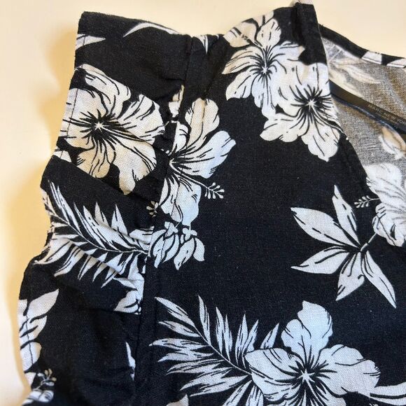 Marc New York Andrew Marc Women’s Linen Blend Floral Ruffle Sleeve Top Large - Picture 3 of 5